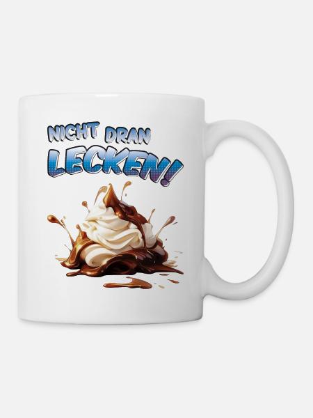 Nicht dran lecken! Eis - Tasse - Weiß