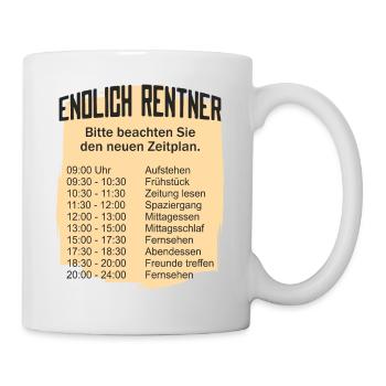 Rentner Zeitplan Tagesablauf - Tasse - Weiß - Rechts