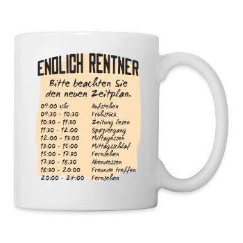 Rentner Zeitplan Tagesablauf - Tasse - Weiß - Rechts