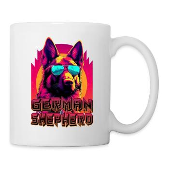 German Shepherd Dog With Sunglasses - Mug - white - Right
