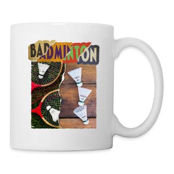 Badminton Badminton Joueur de raquette Vintage Rétro - Mug blanc - blanc - Droite