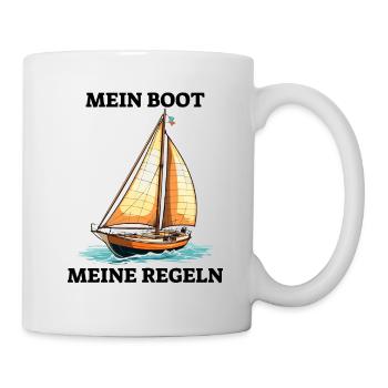 Mein Boot meine Regeln - Tasse - Weiß - Rechts