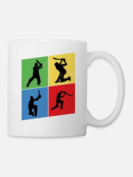 Cricket Cricketer Batsman Sport Vintage - Mug - white