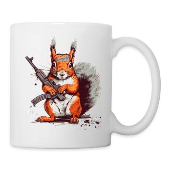 Eichhörnchensind sehr gefährliche Waldbewohner - Tasse - Weiß - Rechts