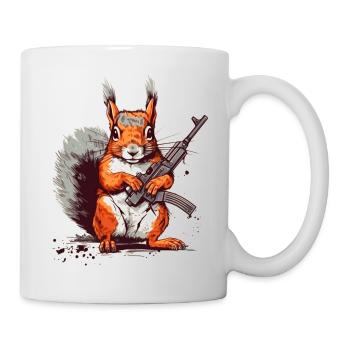 Eichhörnchen ist als Actionheld bereit zum Kampf - Tasse - Weiß - Rechts