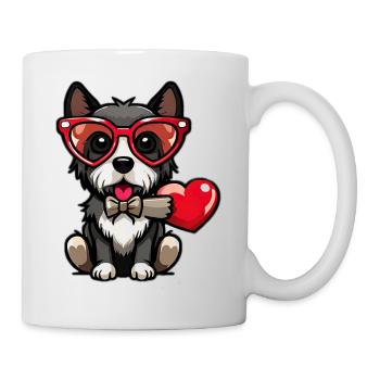 Love dog with a heart - Mug - white - Right