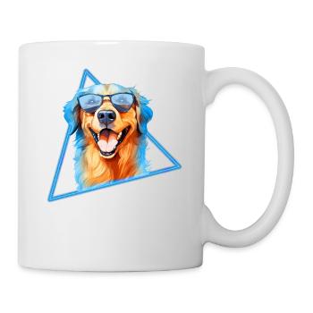 Golden Retriever With Sunglasses - Mug - white - Right
