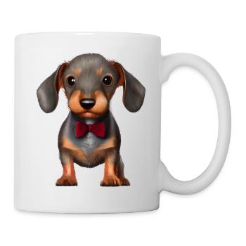 Chiens teckels avec nœud papillon Teckel Chiot Chien - Mug blanc - blanc - Droite