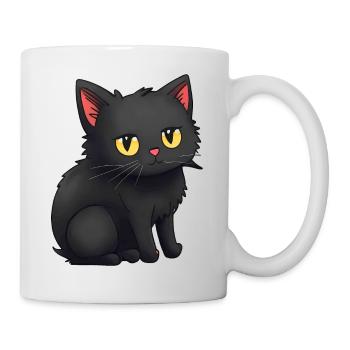 Black Cat Sticker Stcker - Mug - white - Right
