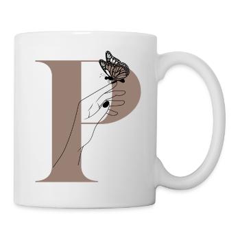 letter P Magic butterfly - Mug - white - Right