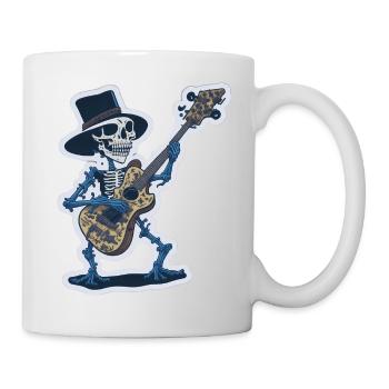 Cooles Skelett mit Gitarre Lustig - Tasse - Weiß - Rechts