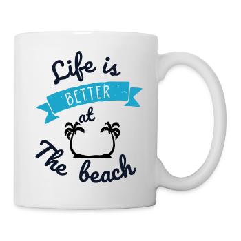 Cadeau 'Life is Better at the Beach', Été - Mug blanc - blanc - Droite