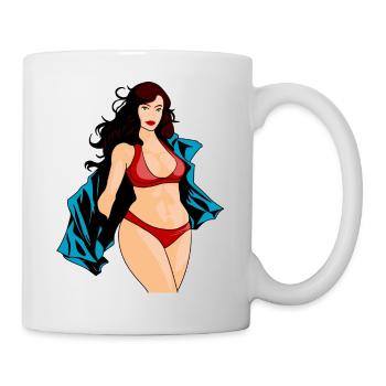Bikini Girl Farbe - Tasse - Weiß - Rechts