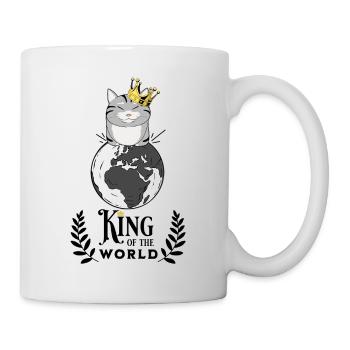 King of the World: Cat Mounted on Globe - Mug - white - Right