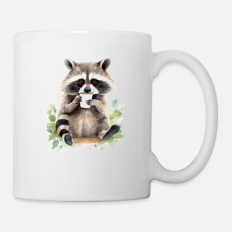 Waschbecken mit Kaffee -Aquarellstil - Tasse - Weiß