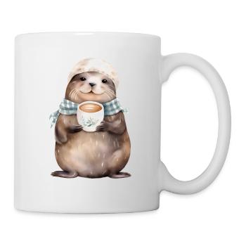 Étanchéité avec style aquarelle café - Mug blanc - blanc - Droite