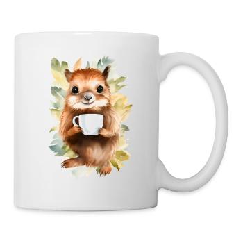 Écureuil avec style aquarelle café - Mug blanc - blanc - Droite