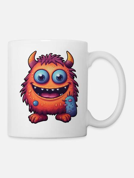 Kleines Monster "Trippel" im Comic-Stil - Tasse - Weiß