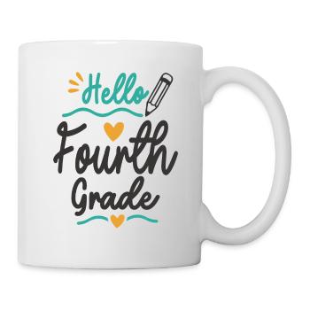 Hello Fourth Grade Back To School Teacher Student - Mug - white - Right