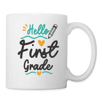 Hallo Lehrerschüler der ersten Klasse - Tasse - Weiß - Rechts