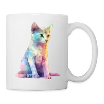 Miki, die bunte Katze - Tasse - Weiß - Rechts