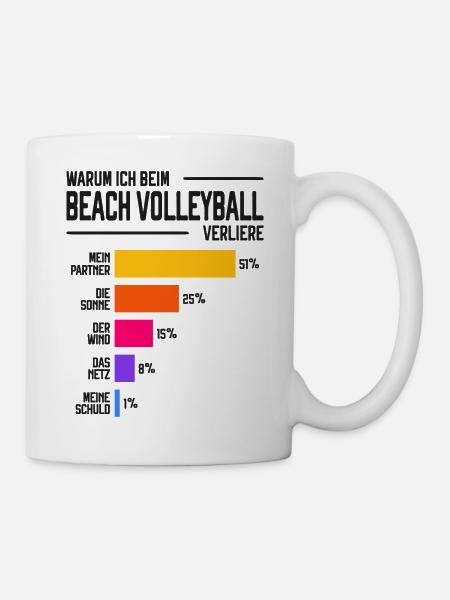 Warum ich beim Beach Volleyball Verliere - Tasse - Weiß