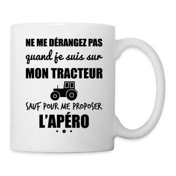 Ne me dérangez pas tracteur, agriculteur, fermier - Mug blanc - blanc - Droite