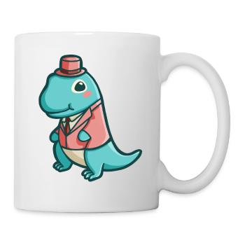 hugadino gentleman dino, cute dinosaur - Mug - white - Right