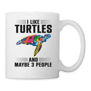 Sea Turtle Tortoise I Like Turtles - Tasse - Weiß - Rechts