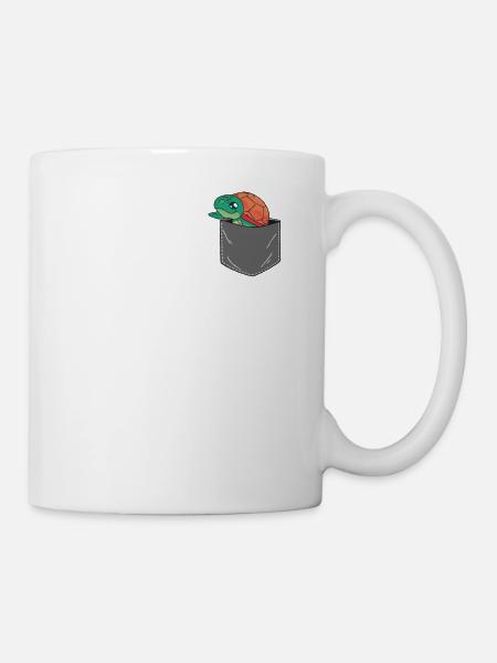 Sea Turtle Tortoise Pocket - Tasse - Weiß
