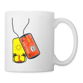 Dog tag California Surfer Sun - Mug - white - Right