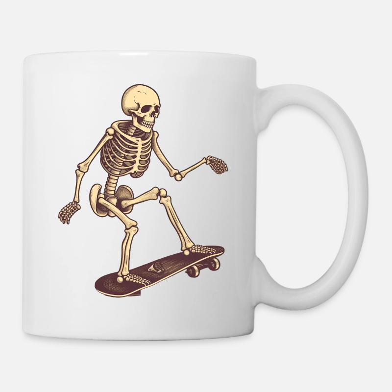 Skateboard Skeleton - Mug - white