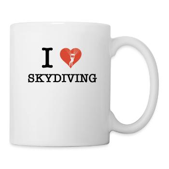 Ich liebe Fallschirmspringen Lustiger - Tasse - Weiß - Rechts