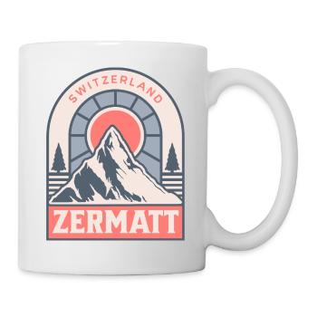 Zermatt Schweiz Retro Ski - Tasse - Weiß - Rechts