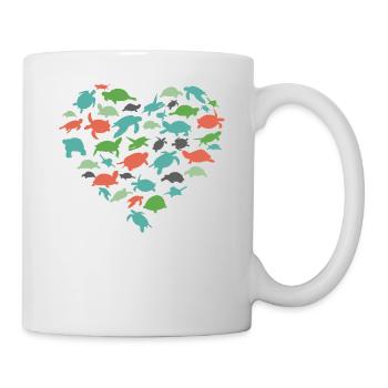 Sea Turtle Tortoise Heart - Tasse - Weiß - Rechts