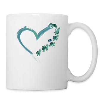 Sea Turtle Tortoise Heart - Tasse - Weiß - Rechts