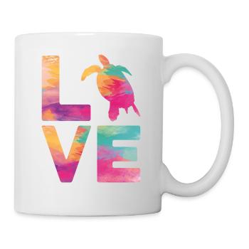 Sea Turtle Tortoise Love - Tasse - Weiß - Rechts