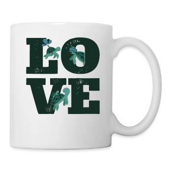 Sea Turtle Tortoise Love - Tasse - Weiß - Rechts