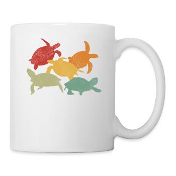 Sea Turtle Tortoise Retro Vintage - Mug blanc - blanc - Droite