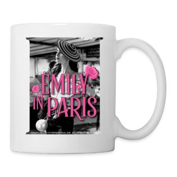Emily In Paris Emily With Roses Black And White - Mug - white - Right