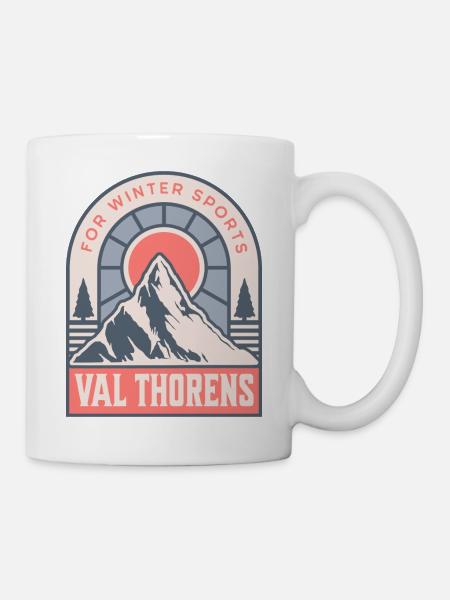 Val Thorens France Vintage Sports d’hiver - Mug blanc - blanc