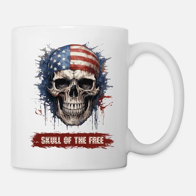 Skull of the Free - Tasse - Weiß