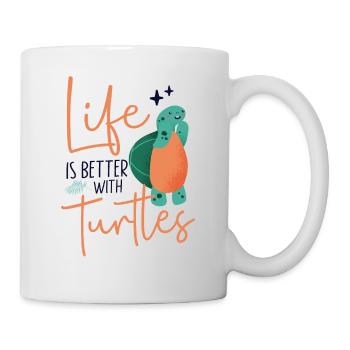 Sea Turtle Tortoise Life Is Better - Tasse - Weiß - Rechts