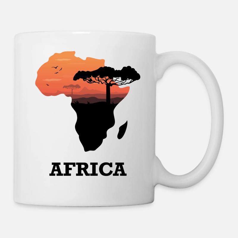 Karte Afrika - Tasse - Weiß
