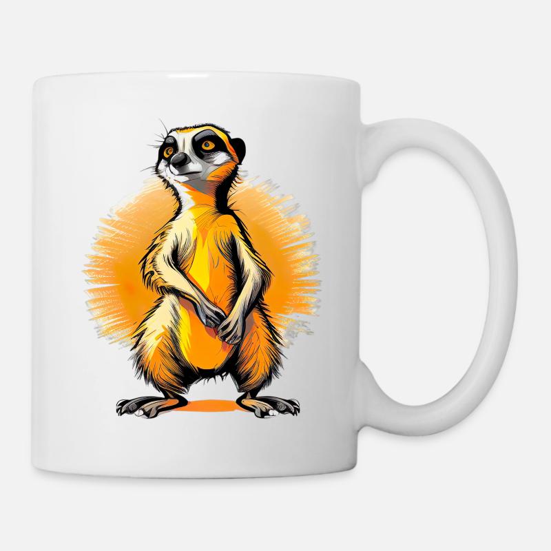 Proud meerkat in sunset - Zoo Comic - Mug - white