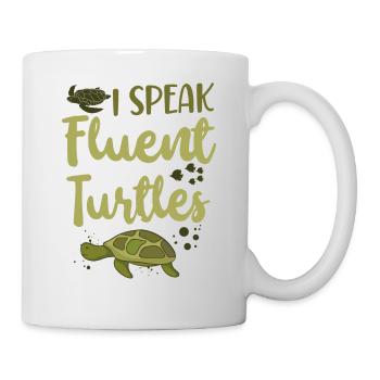 Sea Turtle Tortoise I Speak Fluent - Tasse - Weiß - Rechts