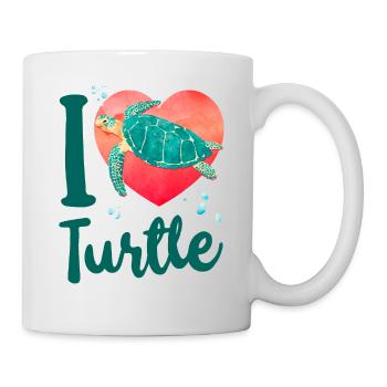 Sea Turtle Tortoise Heart I Love - Mug - white - Right