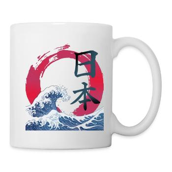 Japanese Waves with Kanji - Tasse - Weiß - Rechts