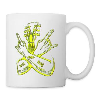 Groupe de musique rock Guitare rétro Heavy Metal vintage - Mug blanc - blanc - Droite