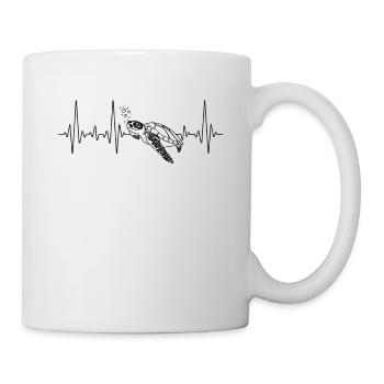Sea Turtle Tortoise Heartbeat - Tasse - Weiß - Rechts